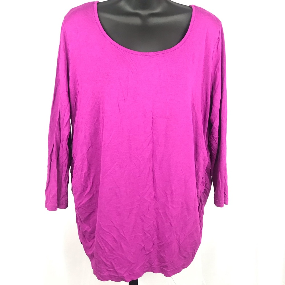 Beverly Drive Magenta Top With Cinched Sides 16/18